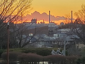 彫刻の広場夕焼け